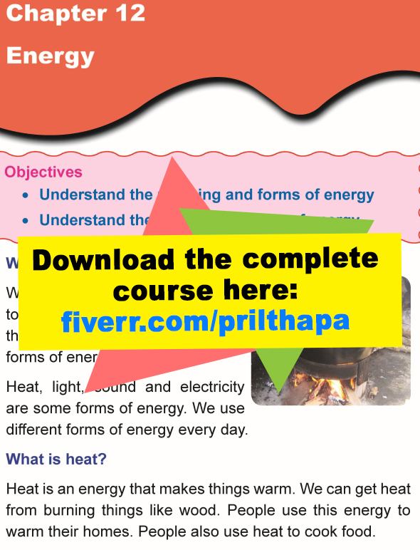 Grade 1 Science Lesson 12 Energy
